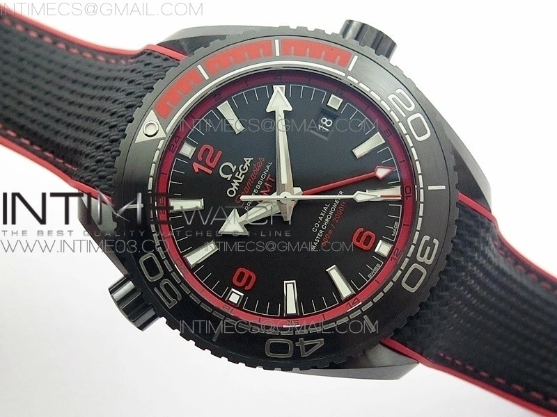 Planet Ocean 45.5mm Deep Black Real Ceramic VSF 1:1 Best Edition on Black Nylon Strap A8906 Super Clone